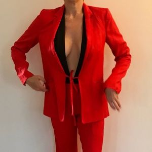 H&M  Redish Orange  Pajama Style Suit Tie Front